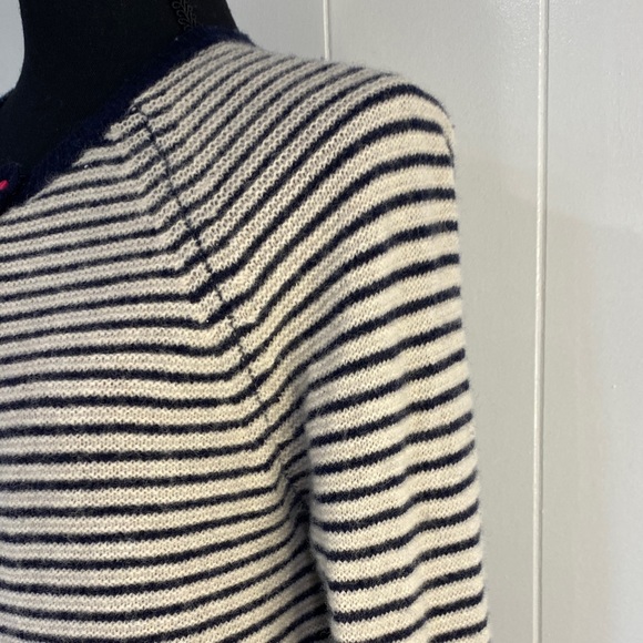 Tabitha Webb Striped Lambswool Cardigan Nautical Preppy Eclectic Artsy Large - Picture 3 of 11